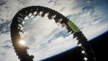 futuristic space station on Earth orbit photo