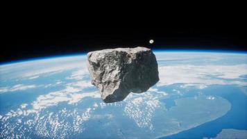 Dangerous asteroid approaching planet Earth photo