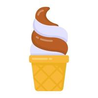 An ice cream bucket in flat icon vector