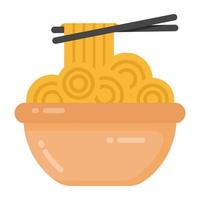 An italian cuisine, flat icon of pasta vector