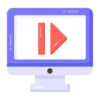 Melody inside monitor, online music icon vector