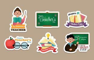Cute National Teachers Greeting Sticker vector