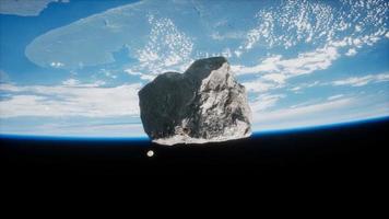 Dangerous asteroid approaching planet Earth photo