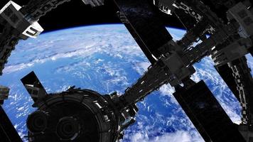 International Space Station in outer space over the planet Earth photo