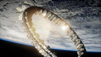 futuristic space station on Earth orbit photo