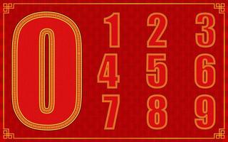 lucky number is zero to nine for happy chinese new year style. vector illustration eps10