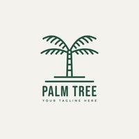 palm tree simple line art logo icon design vector