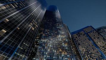 City Skyscrapers at Night photo