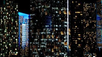 Skyscrapper in the business quarter in the night photo