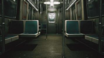 Inside of the old non-modernized subway car in USA photo