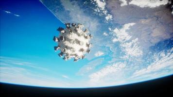 Coronavirus COVID-19 on the Earth orbit photo