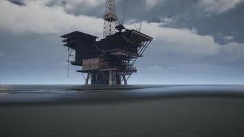 Large Pacific Ocean offshore oil rig drilling platform photo