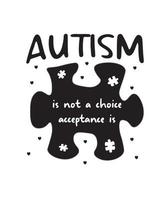 diseño de camisetas del día de la concientización sobre el autismo. diseño de camisetas con citas de autismo. vector