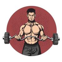 Power fitness man. vector