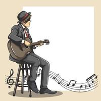 Guitar player edit space vector