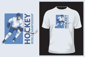Hockey player for t shirt vector