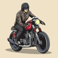 Motorcycle rider. red vector