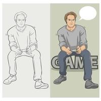 Gamer, Game player vector