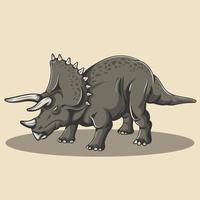 Ilustración de vector de dinosaurio marrón