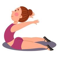Childrenes sports gymnastics. The girl is standing in the snake pose. vector