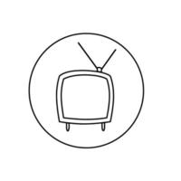 signo transparente de televisión, símbolo lineal y elementos de diseño de trazo en estilo de esquema. vector de icono de televisión aislado sobre fondo blanco