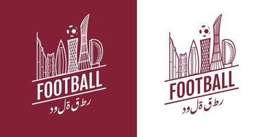 logotipo del torneo de fútbol qatar 2022, balón de fútbol, deporte, signo de concepto de bandera, símbolo vector