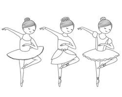 Beautiful little ballerina in pointe shoes and dress vector