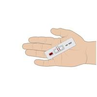 An HIV testing kit with a laboratory test tube for blood analysis. Vector illustration.