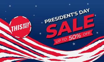 President day background sales promotion advertising banner template with american flag design vector