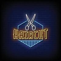 Hair Cut Neon Signs Style Text Vector