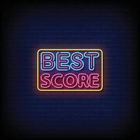 Best Score Neon Signs Style Text Vector