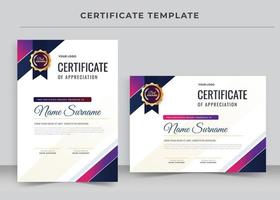 Certificate of Appreciation template, Certificate of achievement, awards diploma vector