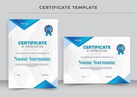 Certificate of Appreciation template, Certificate of achievement, awards diploma vector