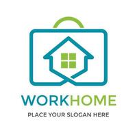 Work from home vector logo template. This design use house and bag job symbol. Suitable for business.