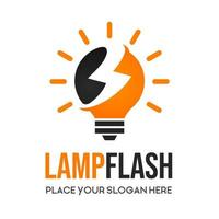 Lamp flash vector logo template. This design use thunder symbol. Suitable for electric business.