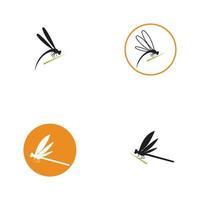 Dragonfly illustration icon design template vector