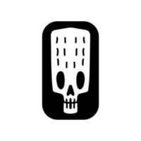 Oval skull head illustration. Vector graphics for t-shirt prints and other uses.
