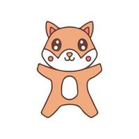 Cute shiba inu dog. Illustration for sticker and t shirt. vector