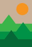 Vector series of scenery, vectors of the bright sun in the mountains. Good for icons, signs, or symbols