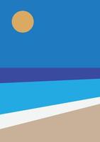 Vector series of scenery, vectors of bright sun on beautiful beaches. Good for icons, signs, or symbols