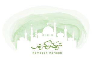 ramadan kareem watercolor template background vector