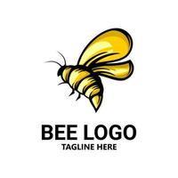 vector illustration of honey bee logo on white background