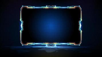 abstract futuristic background of blue glowing technology sci fi frame hud ui lower third vector