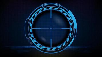 abstract futuristic background of blue technology sniper sight with measurement marks ui hud display sniper longest range gun vector