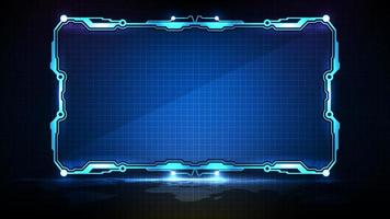 abstract futuristic background of blue glowing technology sci fi frame hud ui lower third vector