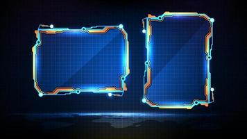abstract futuristic background of blue glowing technology sci fi frame hud ui lower third