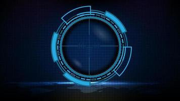 abstract futuristic background of blue technology sniper sight with measurement marks ui hud display sniper longest range gun vector