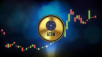 abstract futuristic technology background of Cosmos ATOM Price graph Chart coin digital cryptocurrency vector