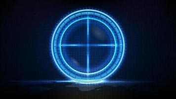 abstract futuristic background of blue technology sniper sight with measurement marks ui hud display sniper longest range gun vector