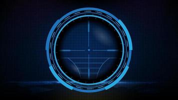 abstract futuristic background of blue technology sniper sight with measurement marks ui hud display sniper longest range gun vector